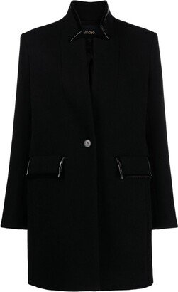 Single-Breasted Wool-Blend Coat-AN