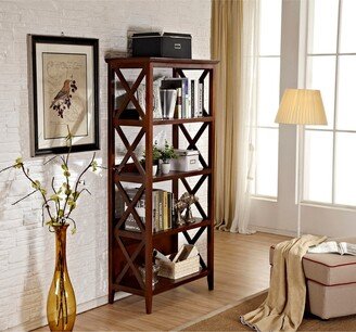 IGEMAN MDF Broad X Design Bookshelf with 4 Legs and 4 Shelves