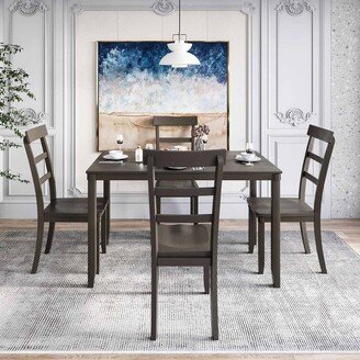 Sapphome 5Pcs Kitchen Wood Dining Table and Chairs Set for Dining Room