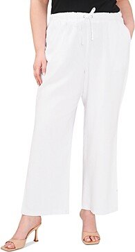 Vince Camuto Plus Wide Leg Side Slit Drawstring Pants