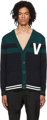 Navy & Green VLogo Cardigan