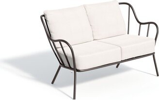 Malti Loveseat - Bliss Linen Cushion - Carbon Powder-Coated Aluminum Frame