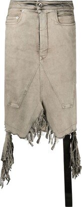 Slivered denim skirt