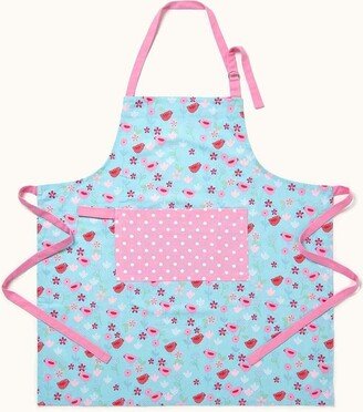 Homescapes Birds and Flowers Pink Cotton Apron