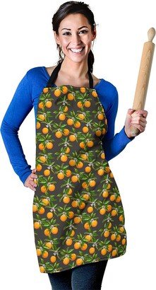 Orange Pattern Apron - Printed Cute Print Custom With Name/Monogram Perfect Gift For Lover