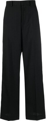 Satin-Trim High-Waisted Trousers