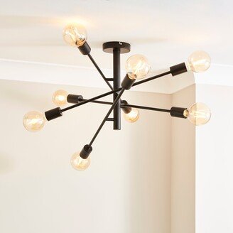 Dunelm Koppla 8 Light Semi Flush Ceiling Fitting Black