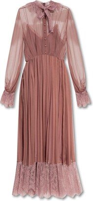 Lace Trim Chiffon Dress