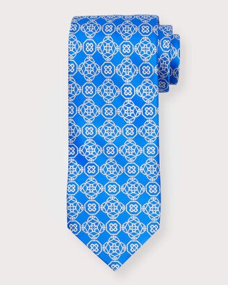 Men's Medallion Jacquard Silk Tie-AF