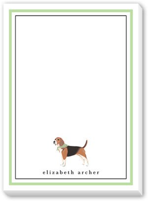 Notepads: Beagle Dog Love 5X7 Notepad, Green, Matte