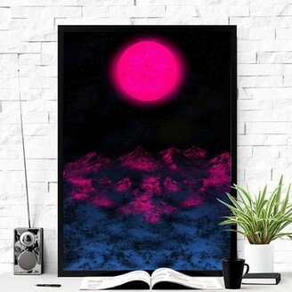 Vaporwave Poster, Retrowave Wall Art, Retro Scenery Cyberpunk Illustration Synthwave Christmas Gift-AC