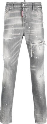 Skater distressed ripped jeans