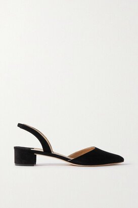 Aspro 30 Suede Slingback Pumps - Black