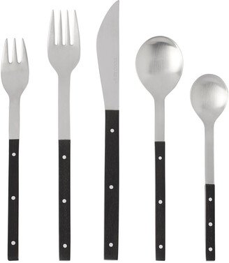 Ebony & Stainless Steel Five-Pack E Cutlery Set