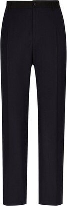 Stretch wool tuxedo pants with straight leg