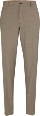 Flat-front trousers in micro-patterned virgin wool