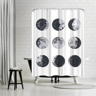 71 x 74 Shower Curtain, Moon Phases Watercolor I by Samantha Ranlet