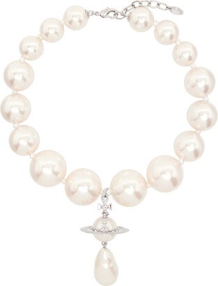 White Pearl Beaded Necklace