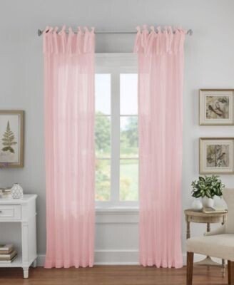 Jolie Crushed Semi Sheer Tie Top Curtain Collection