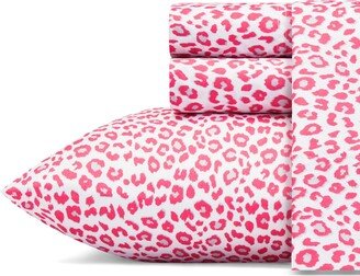 Betseys Leopard Microfiber 3 Piece Sheet Set, Twin Xl