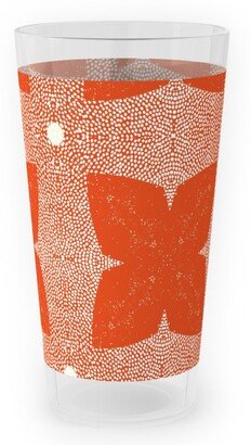 Outdoor Pint Glasses: Red Geo Garden - Red Outdoor Pint Glass, Red