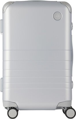 Monos Silver Hybrid Carry-On Suitcase