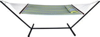 Hammock with Stand & Spreader Bars and Detachable Pillow, Heavy Duty, 450 Pound Capacity for Indoor/Outdoor