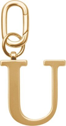 Gold Metal Letter Keyring - U