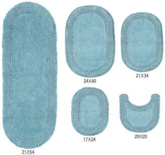 Double Ruffle Bath Rug Set, 5 Piece