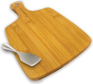 Bamboo 2Pc Paddle Board & Aaron Probyn Cheese Knife Set