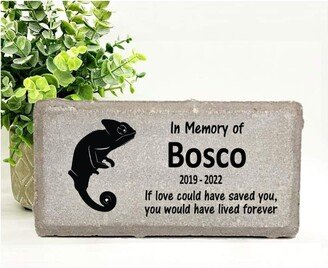 Chameleon Memorial Stone- Personalized Pet - Loss Gifts- Stone Reptile