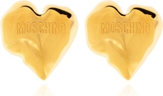 Heart Logo Engraved Clip-On Earrings