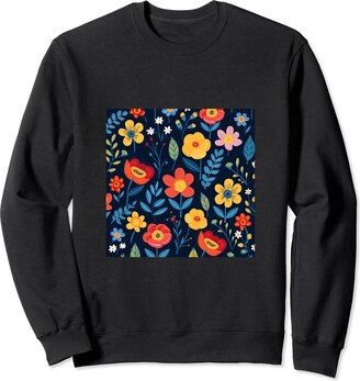 Botanical Gift Ideas Blue Floral Floral Botanical Garden Sweatshirt