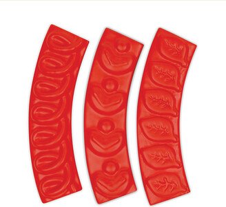 Pie Crust Pastry Stamps and Embossers, Set of 3, Red