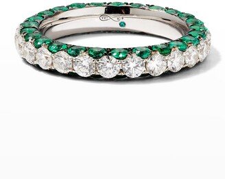 Graziela Gems Emerald and Diamond 3-Sided Band Ring