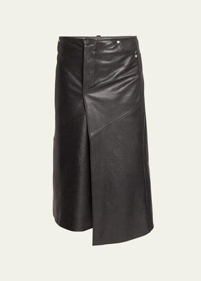 Leather Midi Skirt-AD