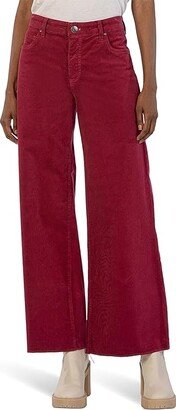 Jean Corduroy High-Rise Fab Ab Wide Leg (Ruby) Women's Casual Pants