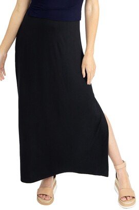 Side Slit Maternity Midi Skirt