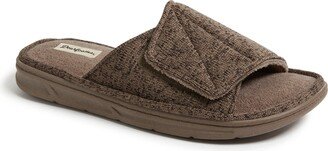 Men's Chase Marled Knit Slide Memory Foam Slippers with Adjustable Strap