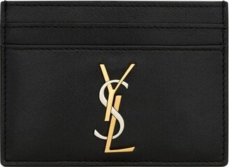 Logo-Plaque Leather Cardholder-AE