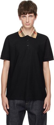 Black Check Collar Polo