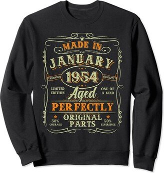 Vintage January 1954 70 Years Old Gifts Women Men 70 Years Old Made In February 1954 70th Birthday Gifts Women Sweatshirt