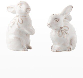 Clever Creatures Whitewash Bunny Salt & Pepper Shakers