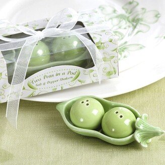 Two Peas in a Pod Ceramic Salt & Pepper Shakers (Set of 4) | 23268GN