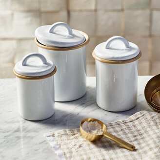 Enamel Spice Jar, White