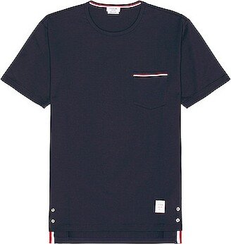 Jersey Cotton Short Sleeve Pocket Tee in Blue