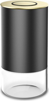 Airtight Round Coffee Storage Container, 12-Oz. - Black/gold