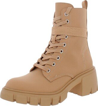 Hyped Womens Lug Sole Platform Combat & Lace-up Boots