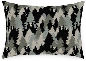 Outdoor Pillows: Bears Texture - Green Outdoor Pillow, 14X20, Single Sided, Green