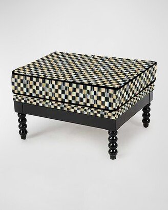 Spindle Check Outdoor Ottoman